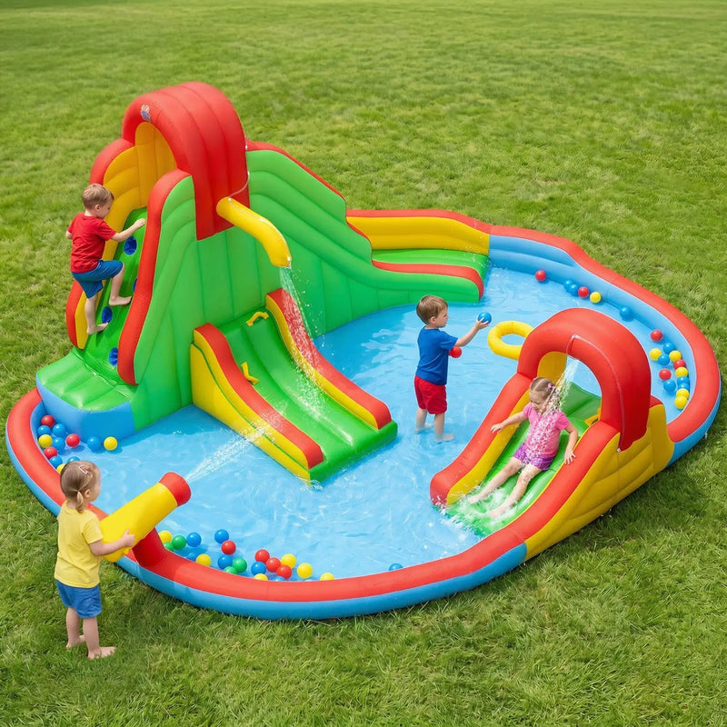 Inflatable Water Park with 3 Slides and Splash Pool by DirectDeals