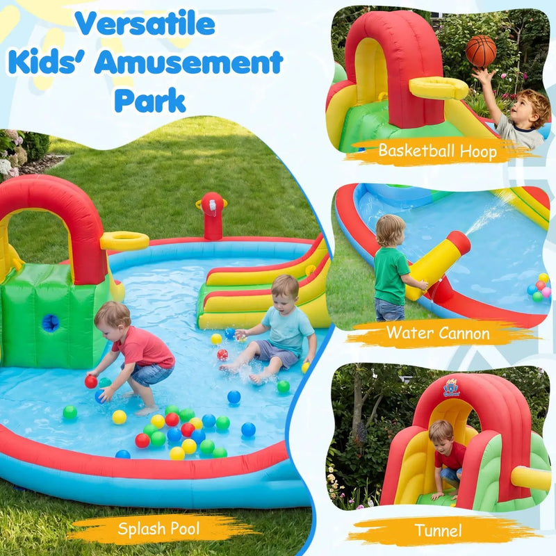 Inflatable Water Park with 3 Slides and Splash Pool by DirectDeals