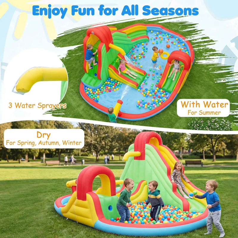 Inflatable Water Park with 3 Slides and Splash Pool by DirectDeals