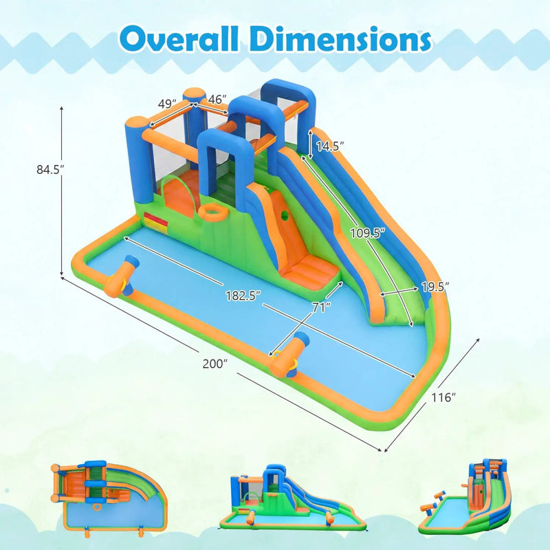 Inflatable Water Slide Park with 780W Blower and Splash Pool by DirectDeals