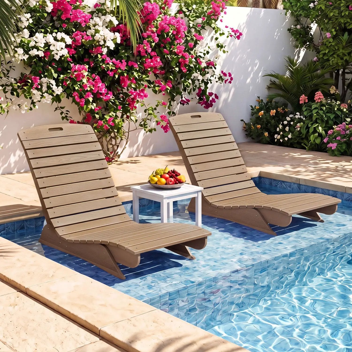 In-Pool Lounge Chair with Contoured Ergonomic Design by DirectDeals