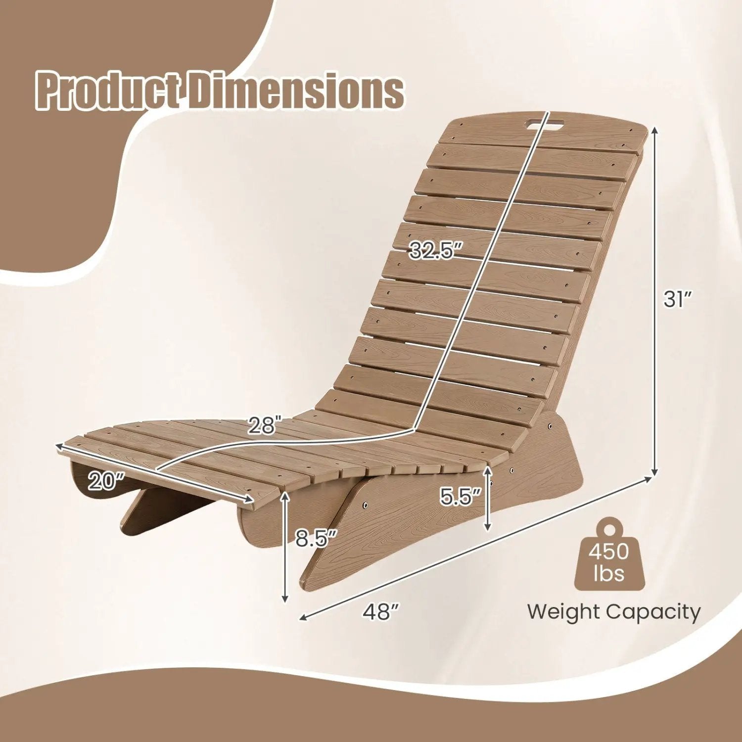 In-Pool Lounge Chair with Contoured Ergonomic Design by DirectDeals
