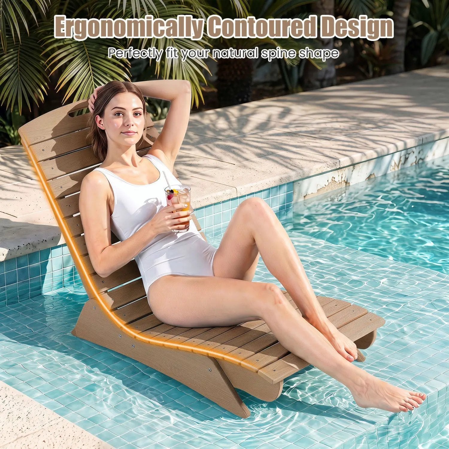 In-Pool Lounge Chair with Contoured Ergonomic Design by DirectDeals
