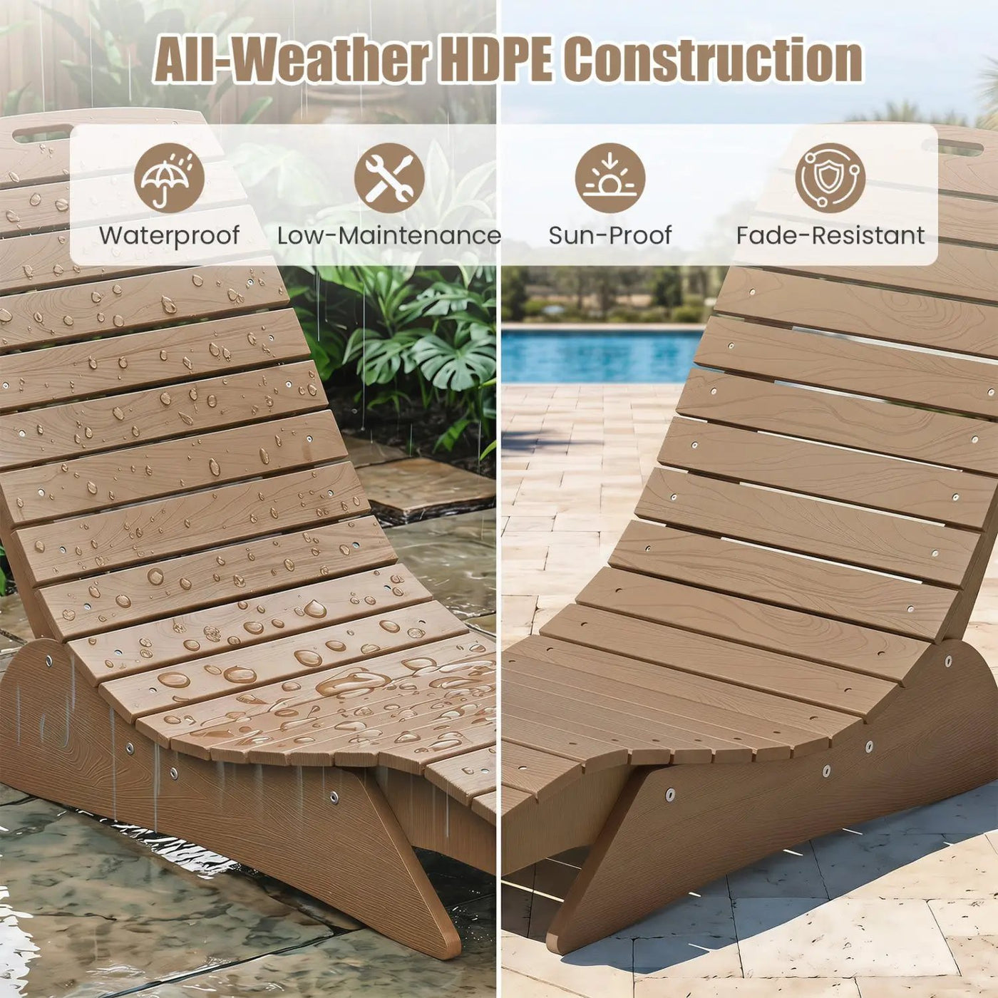 In-Pool Lounge Chair with Contoured Ergonomic Design by DirectDeals