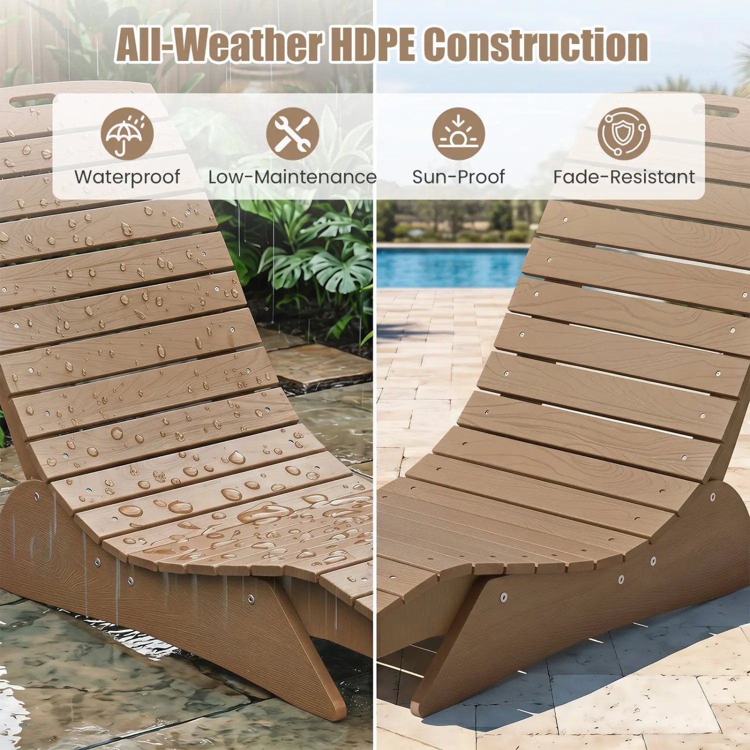 In-Pool Lounge Chair with Contoured Ergonomic Design by DirectDeals