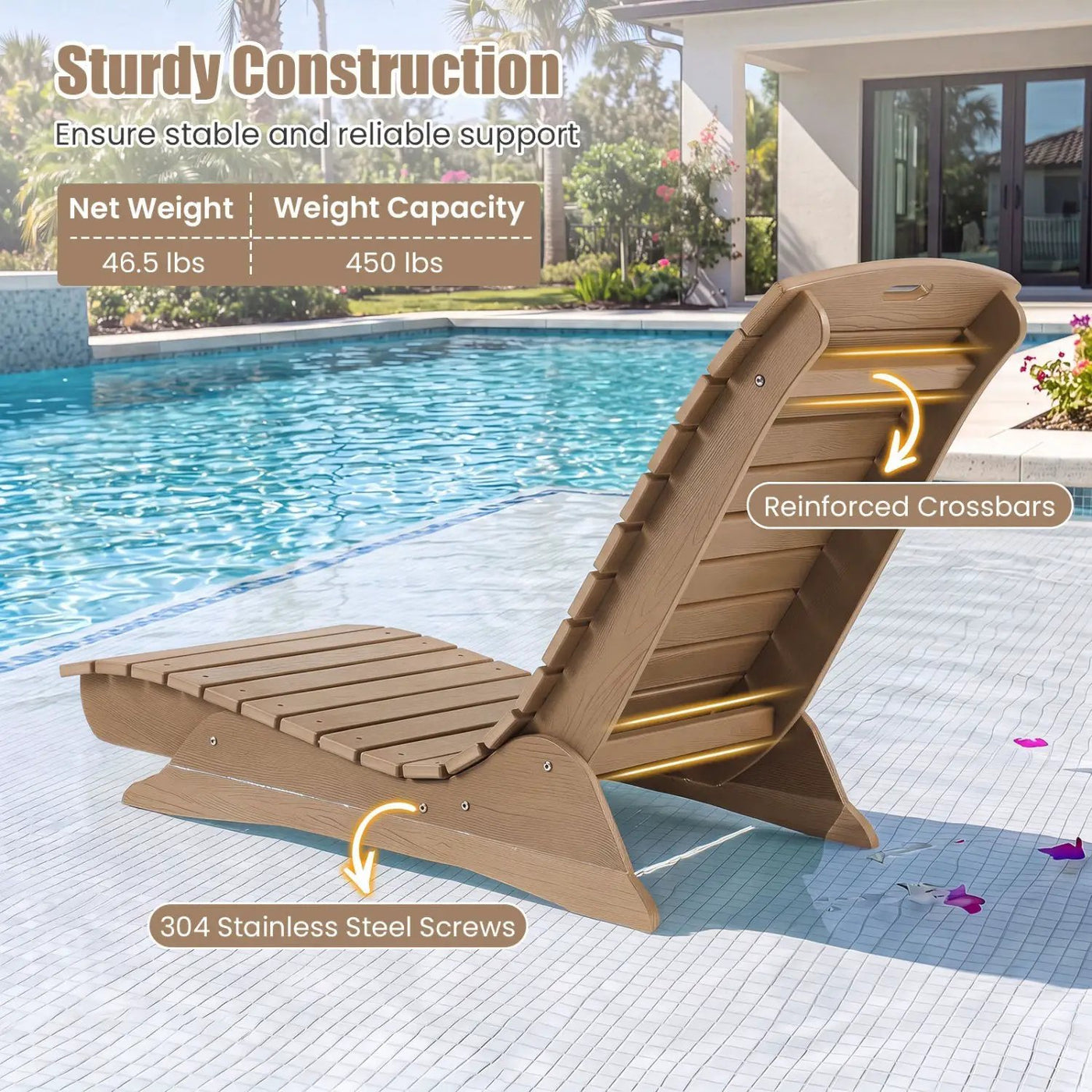 In-Pool Lounge Chair with Contoured Ergonomic Design by DirectDeals