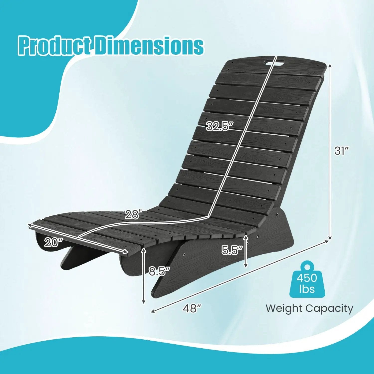 In-Pool Lounge Chair with Contoured Ergonomic Design by DirectDeals