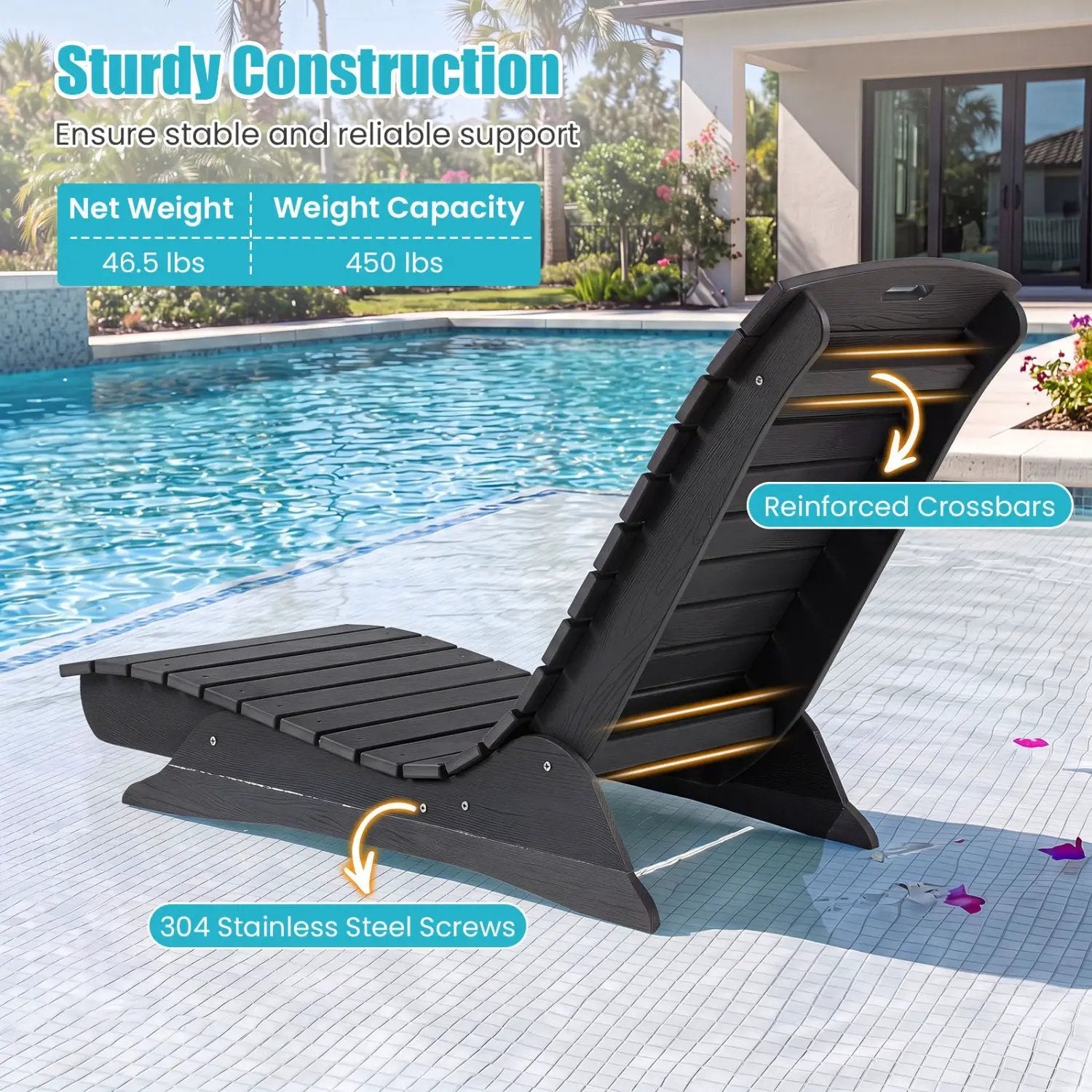 In-Pool Lounge Chair with Contoured Ergonomic Design by DirectDeals