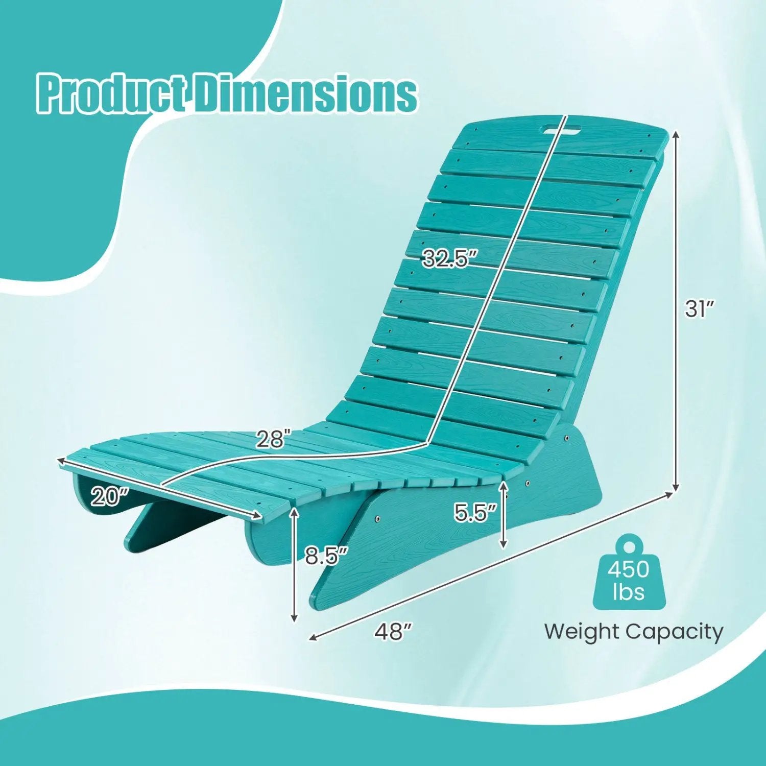 In-Pool Lounge Chair with Contoured Ergonomic Design by DirectDeals