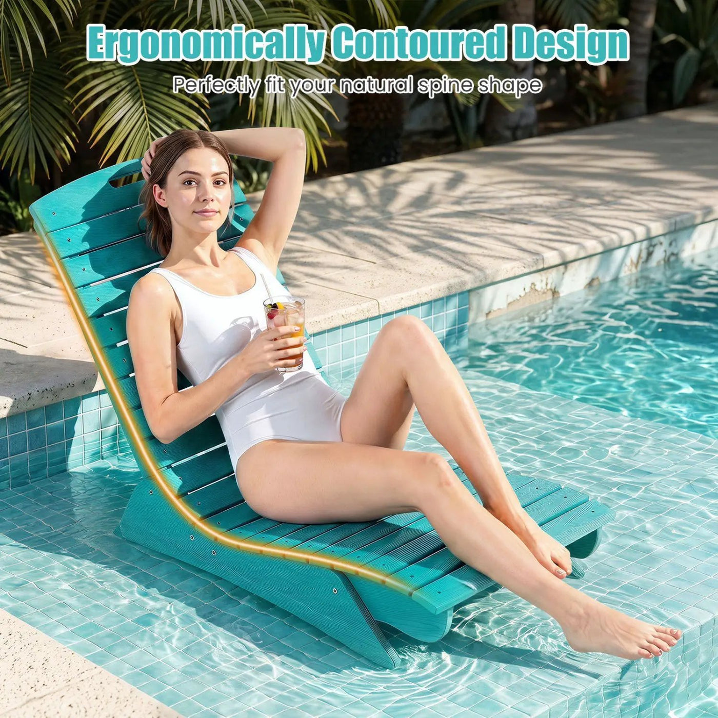 In-Pool Lounge Chair with Contoured Ergonomic Design by DirectDeals