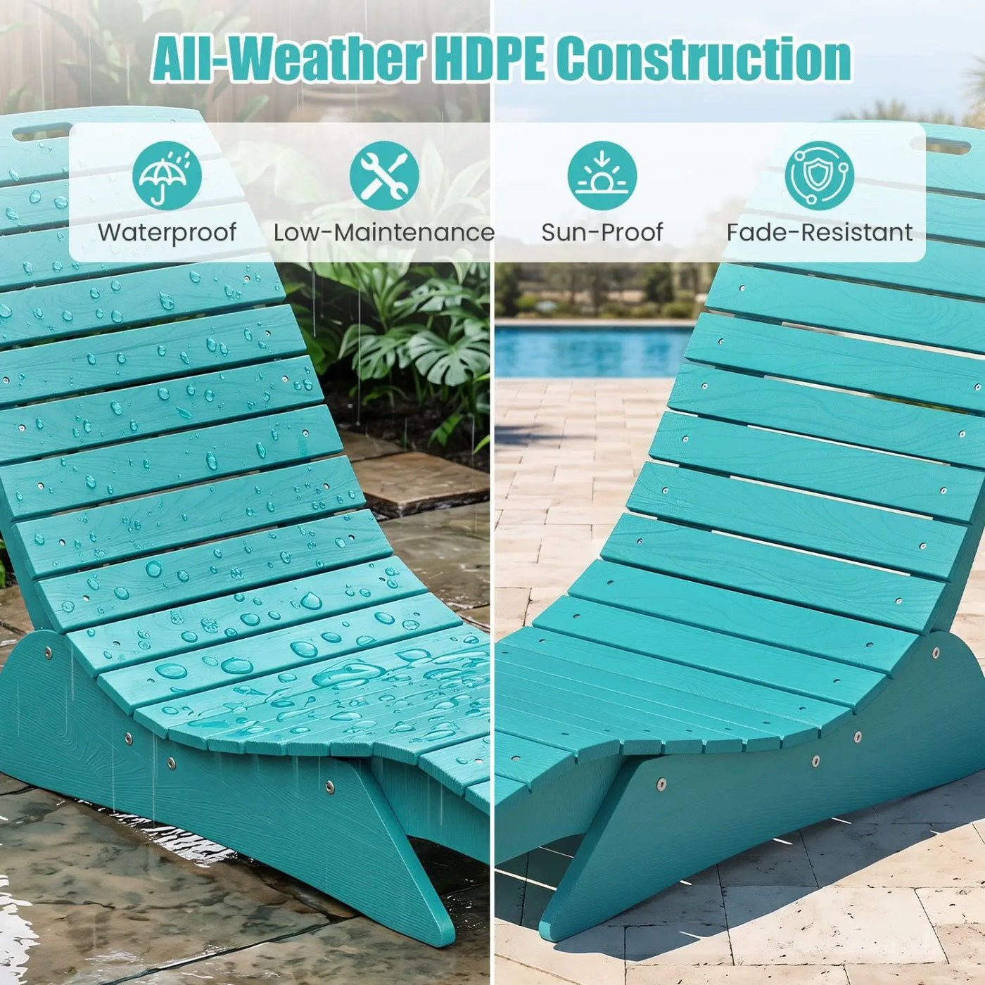In-Pool Lounge Chair with Contoured Ergonomic Design by DirectDeals