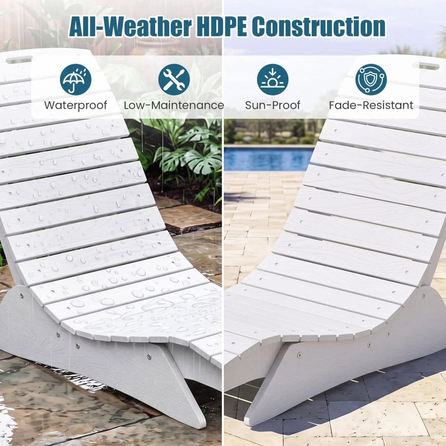 In-Pool Lounge Chair with Contoured Ergonomic Design by DirectDeals