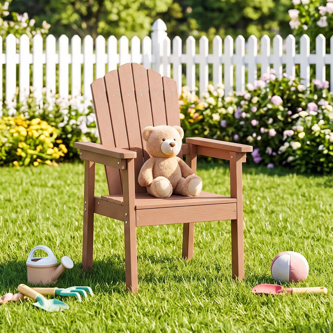 Adirondack Chair with High Backrest and Wide Armrests by DirectDeals