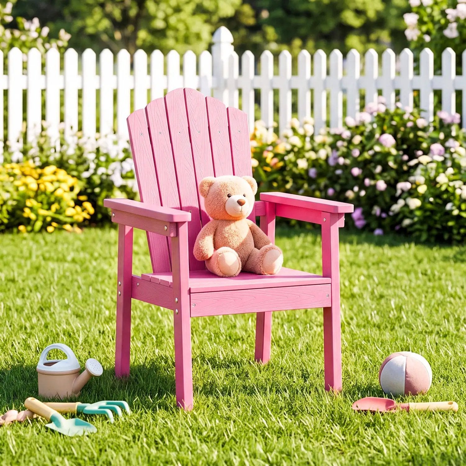 Adirondack Chair with High Backrest and Wide Armrests by DirectDeals