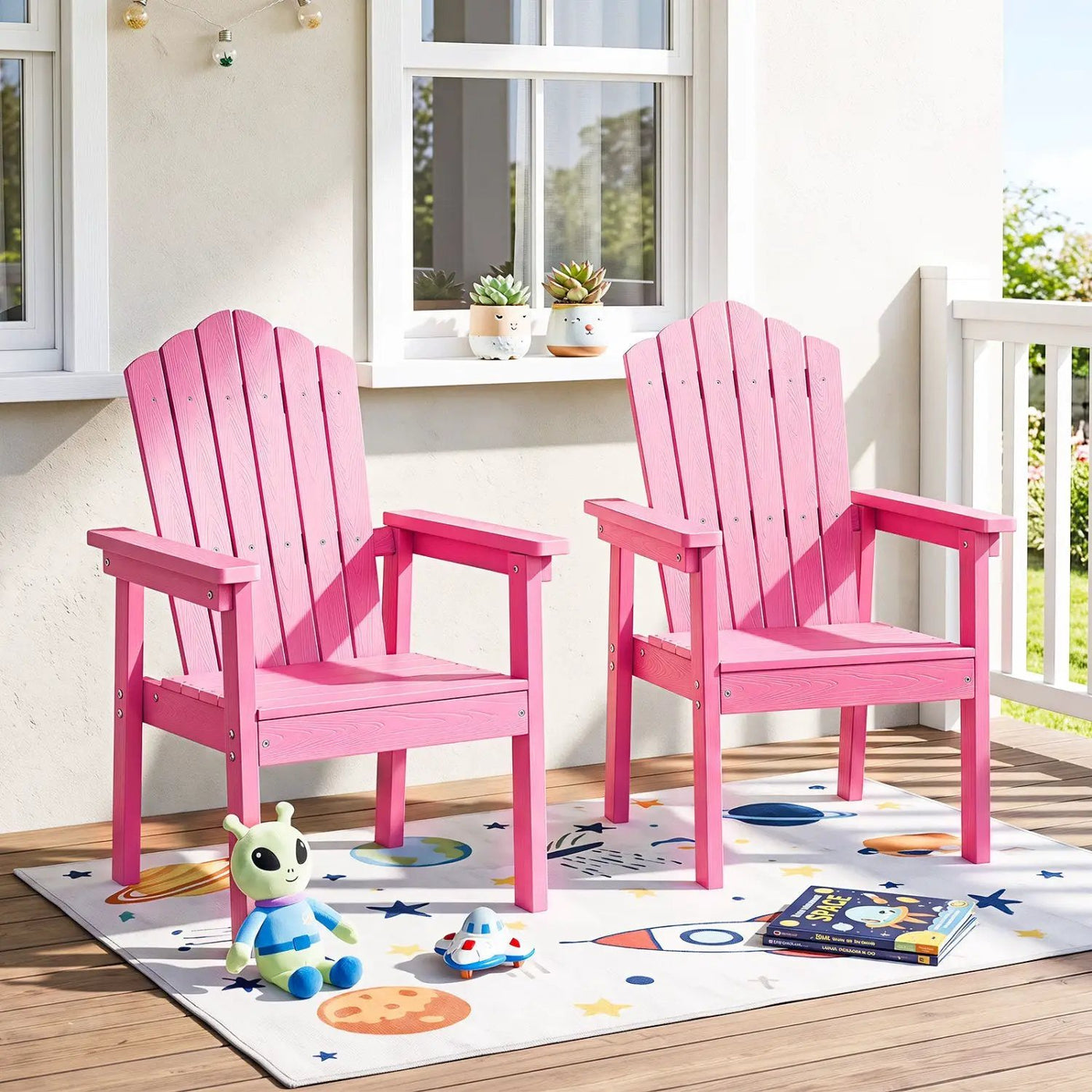 Adirondack Chair with High Backrest and Wide Armrests by DirectDeals