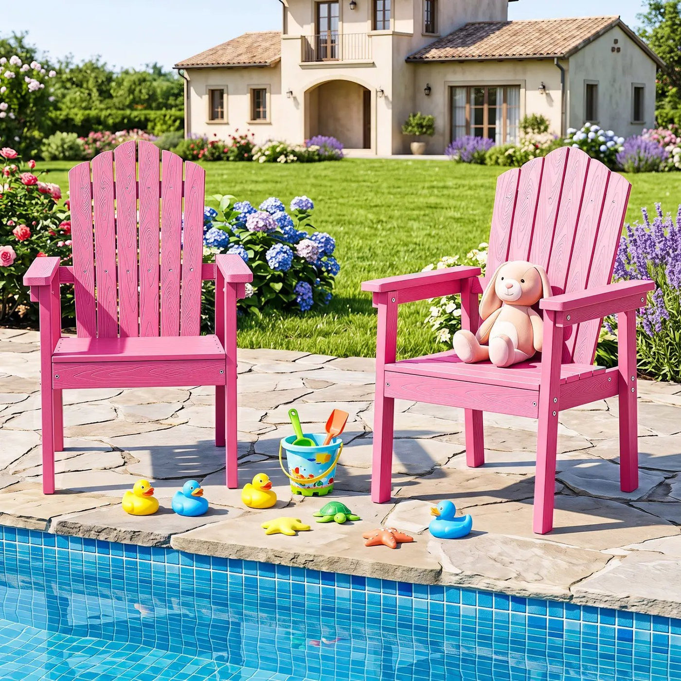 Adirondack Chair with High Backrest and Wide Armrests by DirectDeals