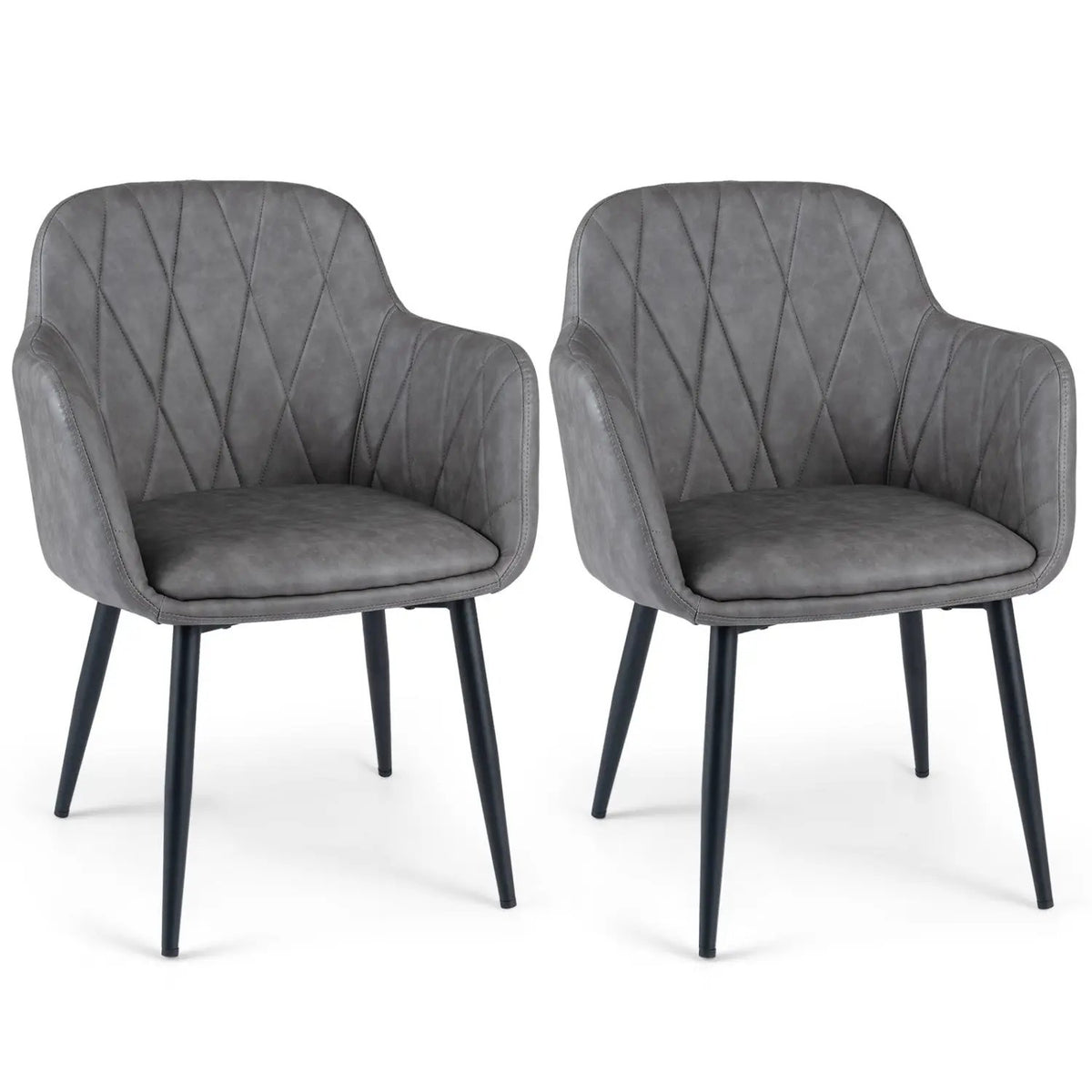 Upholstered Dining Chairs Set of 2 with Curved Back by DirectDeals