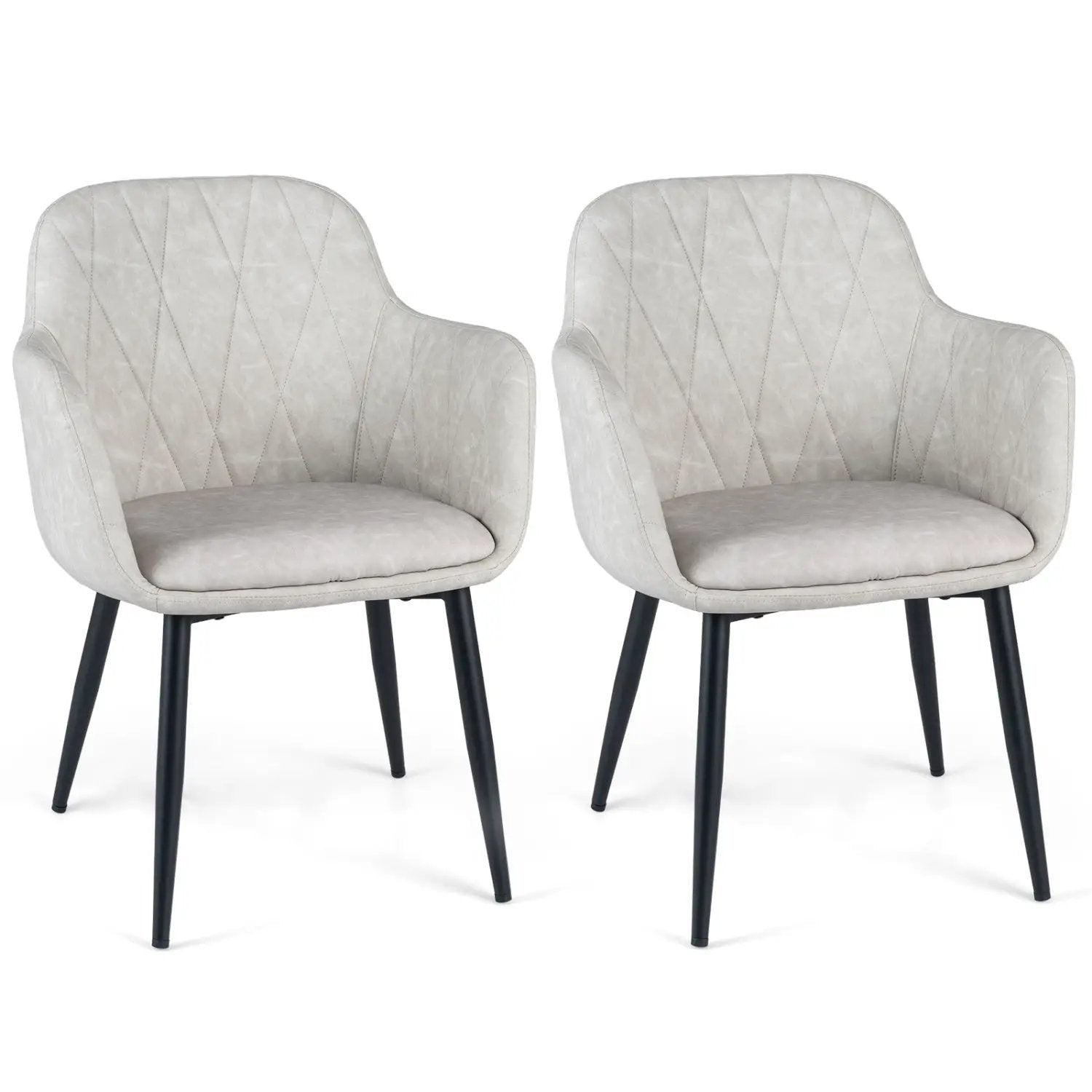 Upholstered Dining Chairs Set of 2 with Curved Back by DirectDeals