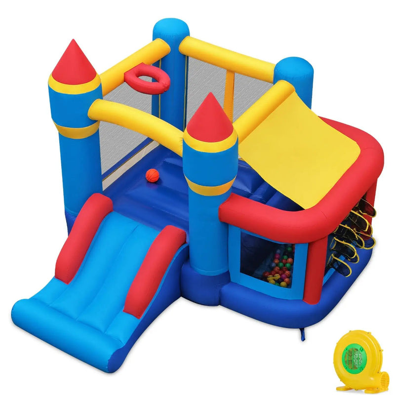 Inflatable Bounce House with Slide, Ball Pit & Basketball Hoop by DirectDeals