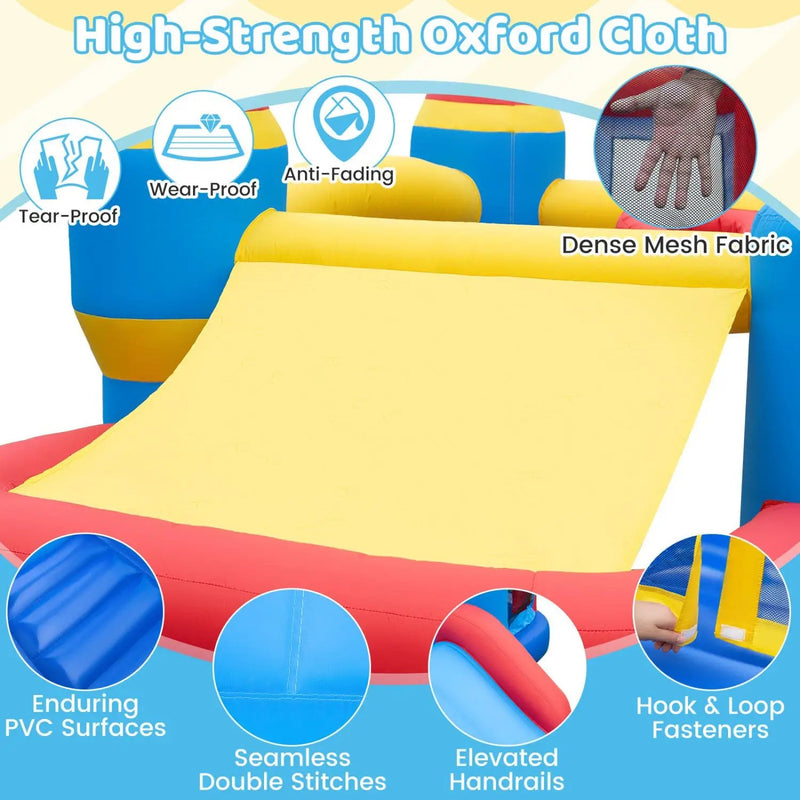 Inflatable Bounce House with Slide, Ball Pit & Basketball Hoop by DirectDeals