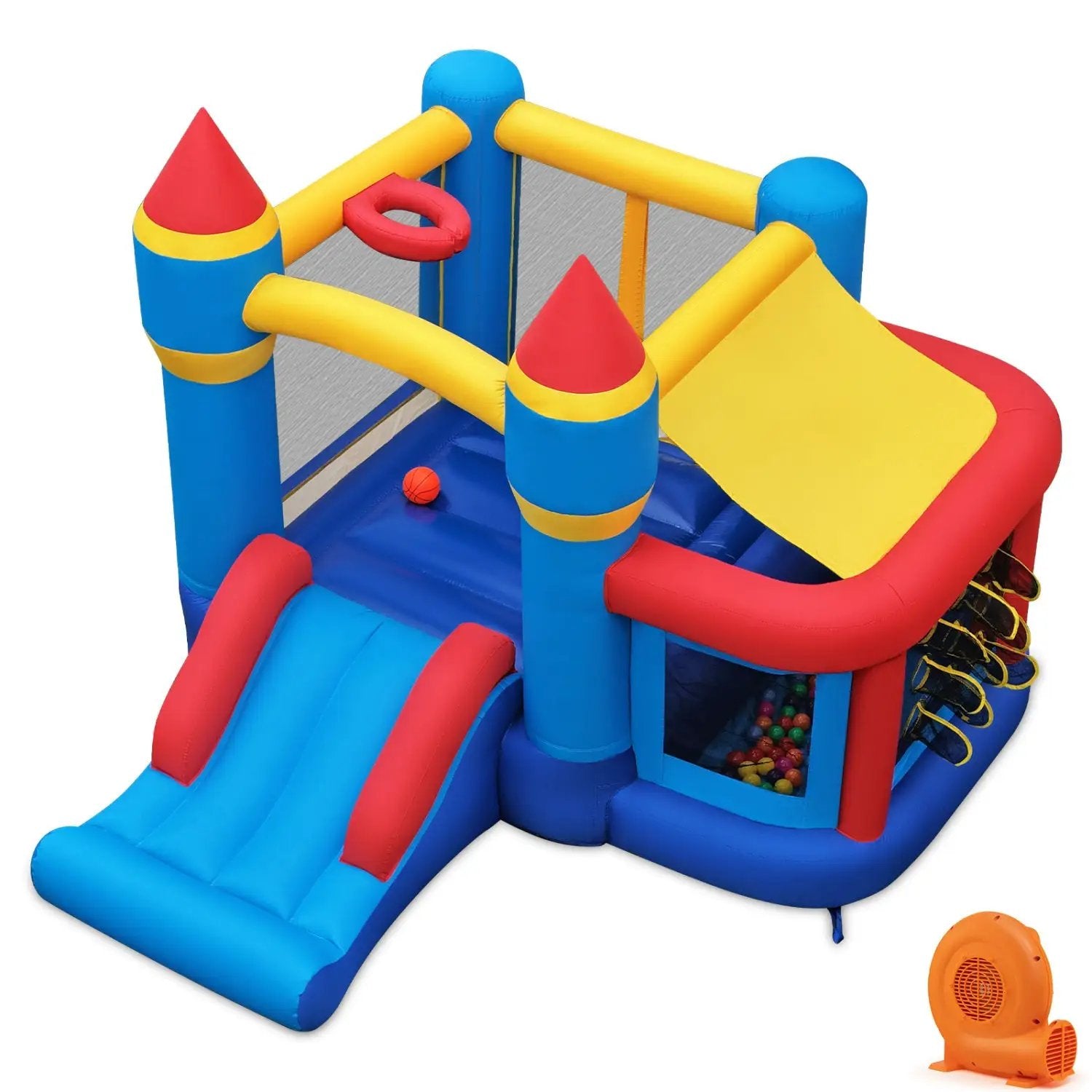 Inflatable Bounce House with Slide, Ball Pit & 550W Blower by DirectDeals