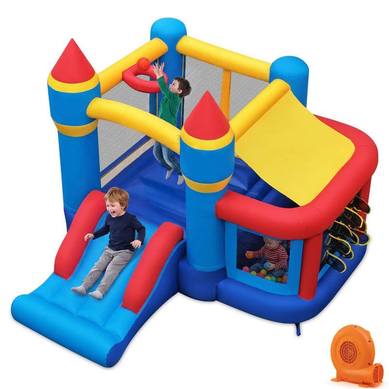 Inflatable Bounce House with Slide, Ball Pit & 550W Blower by DirectDeals