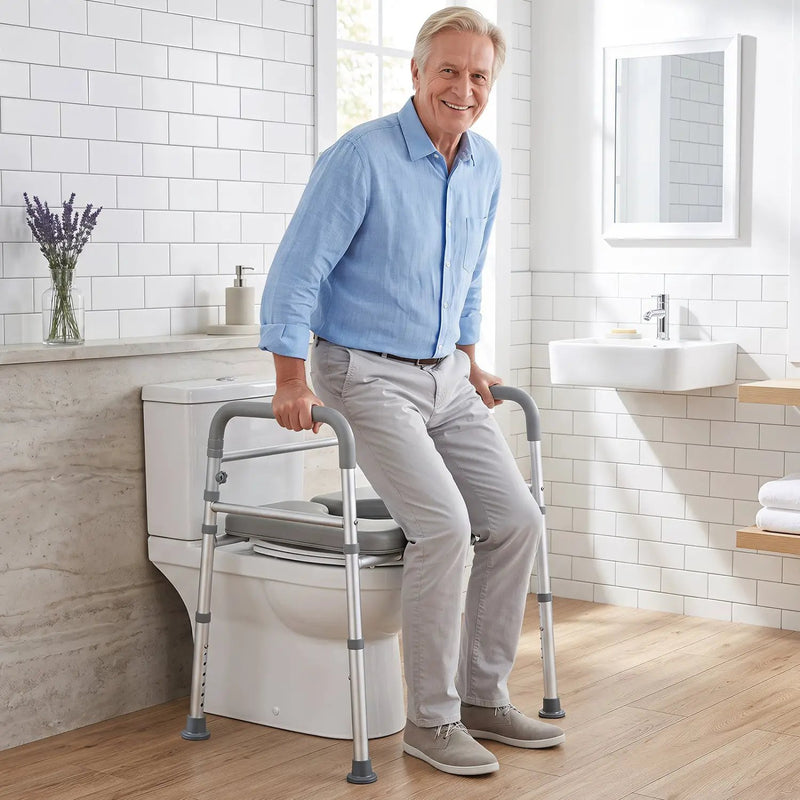 Raised Toilet Seat with Handles - 400 LBS Capacity by DirectDeals