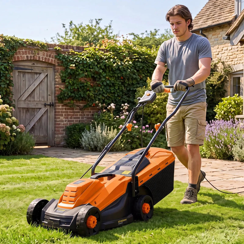 13-Inch Corded Electric Lawn Mower with 3-Position Height Adjustment by DirectDeals