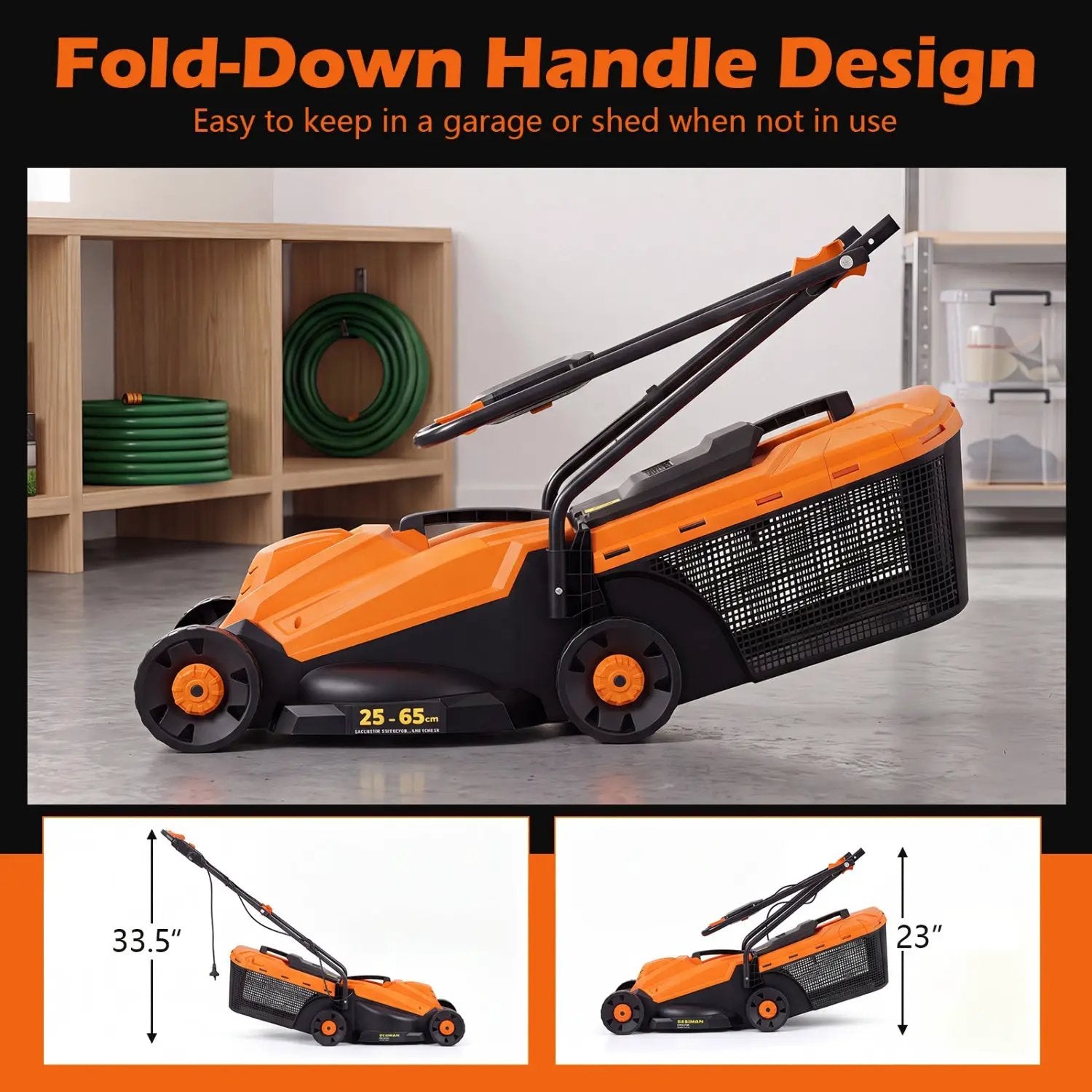 13-Inch Corded Electric Lawn Mower with 3-Position Height Adjustment by DirectDeals