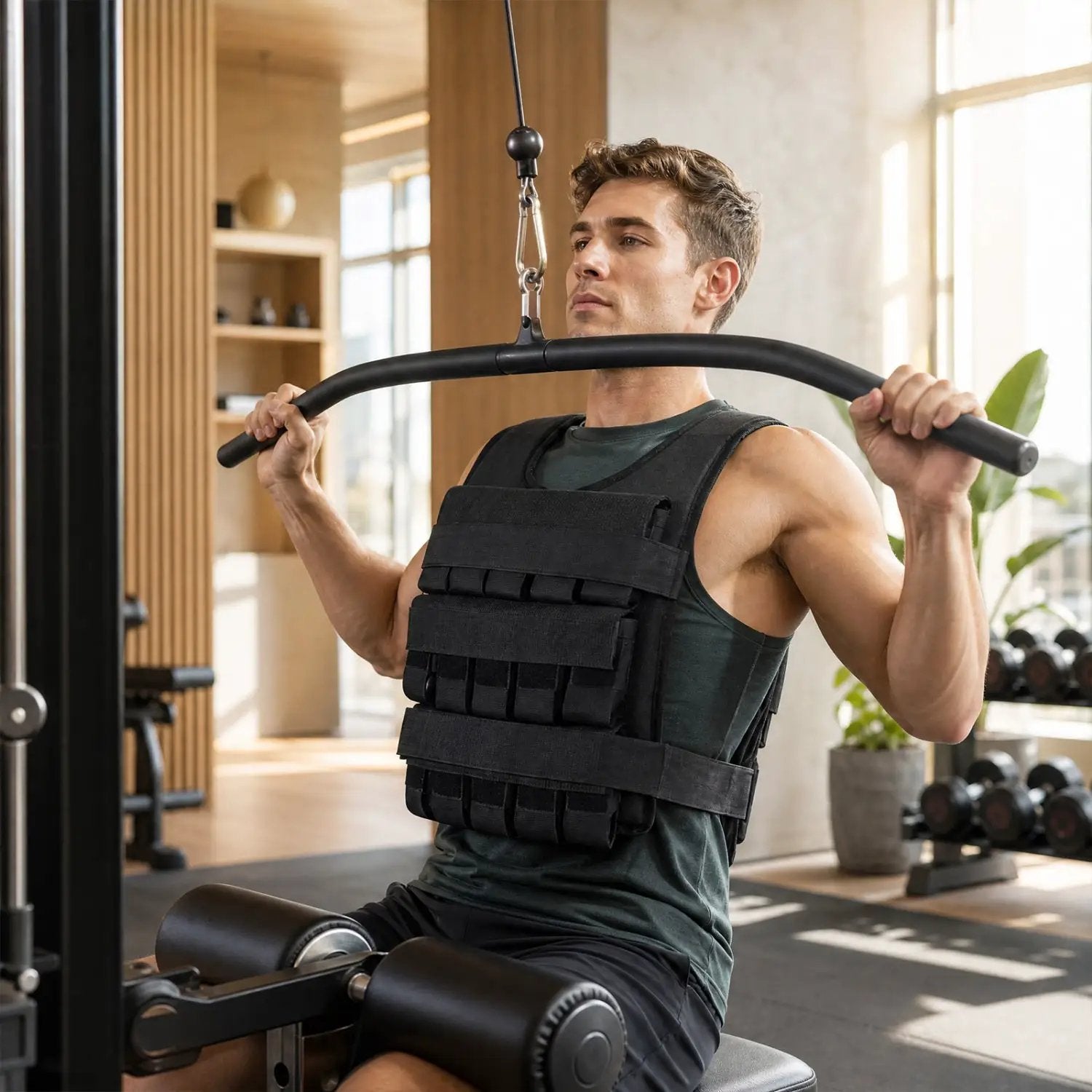 Adjustable Weighted Vest with Removable Iron Weights 44 lbs by DirectDeals