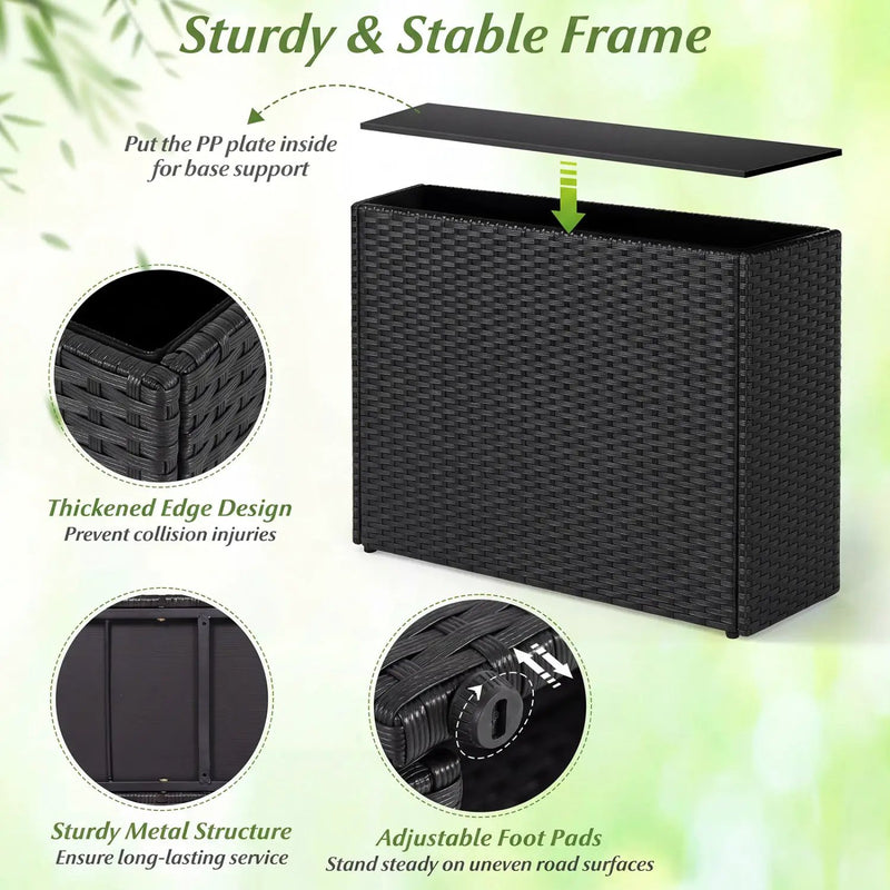 Raised Garden Bed with PE Rattan Wicker and Liner 32" by DirectDeals