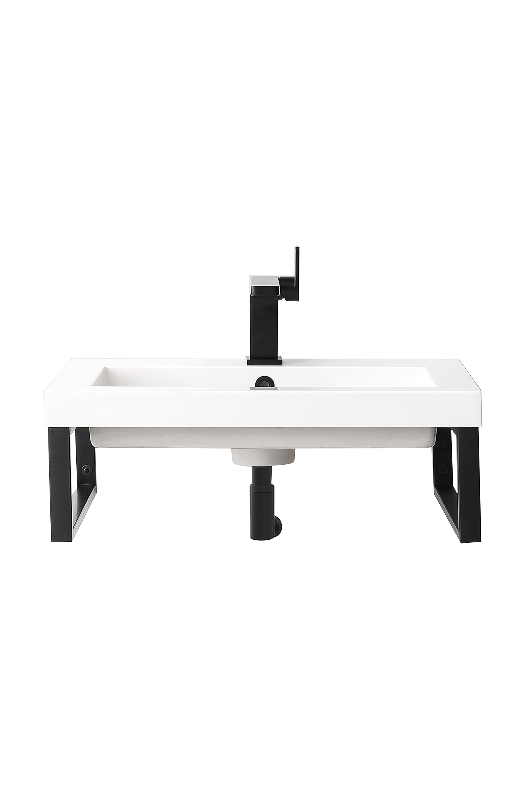 James Martin Boston 18" Floating Wall Bracket, Matte Black, cabinet without a countertop
