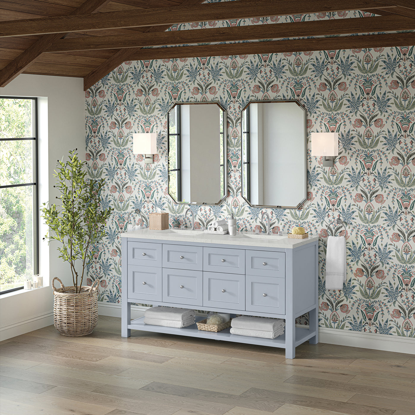 James Martin Breckenridge 60" Double Bathroom Vanity, Serenity Blue, view 27