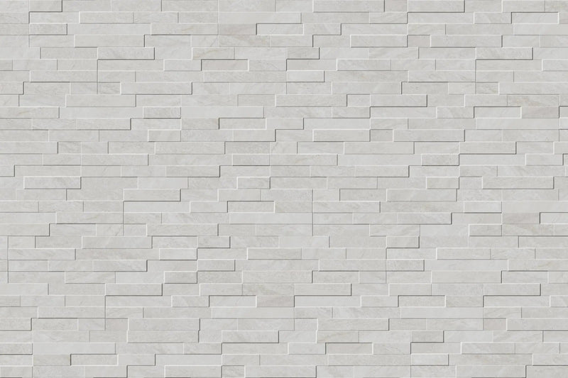 Veneer World Urban Ledgestone Explore Arctic White Quartz Look Porcelain Accent Tiles 6x24 by landmarkceramics