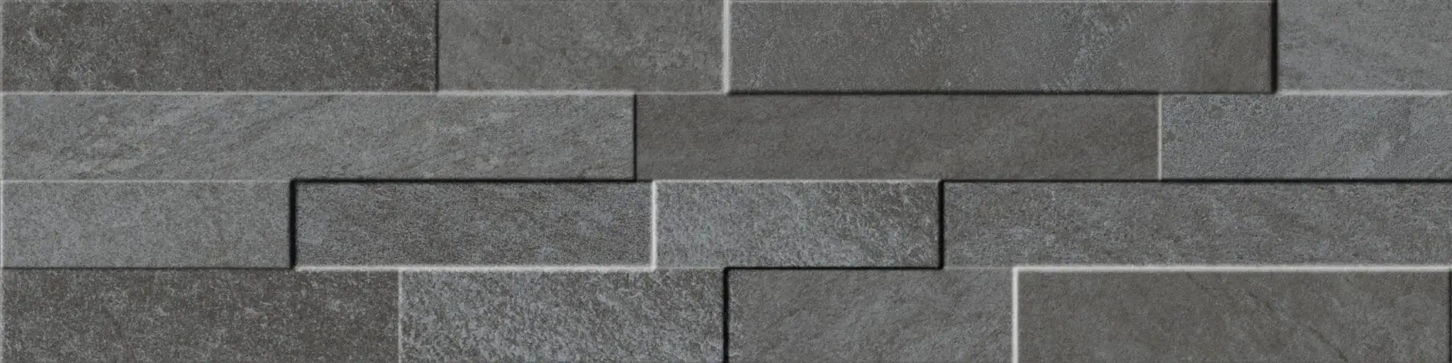 Veneer World Urban Ledgestone Explore Volcanic Black Quartz Look Porcelain Accent Tiles 6x24 by landmarkceramics