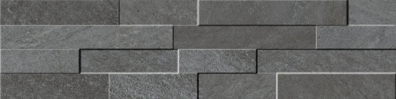Veneer World Urban Ledgestone Explore Volcanic Black Corner Quartz Look Porcelain Moldings 5.75x24 by landmarkceramics
