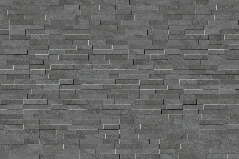 Veneer World Urban Ledgestone Explore Volcanic Black Quartz Look Porcelain Accent Tiles 6x24 by landmarkceramics