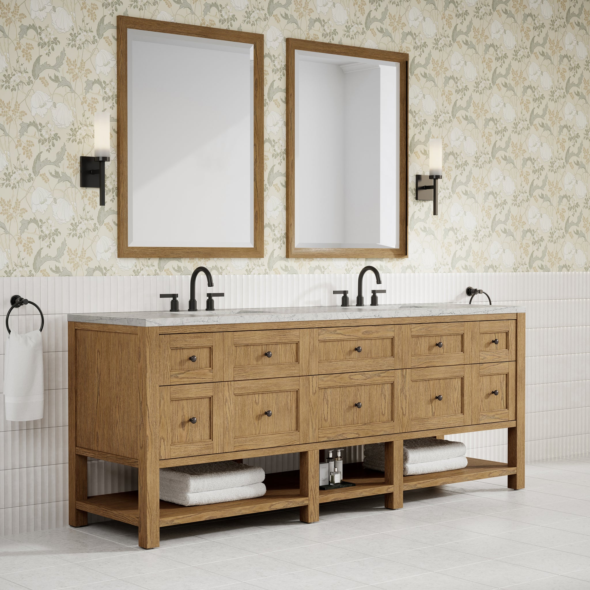 James Martin Breckenridge 84" Double Bathroom Vanity, Light Natural Oak, view 23