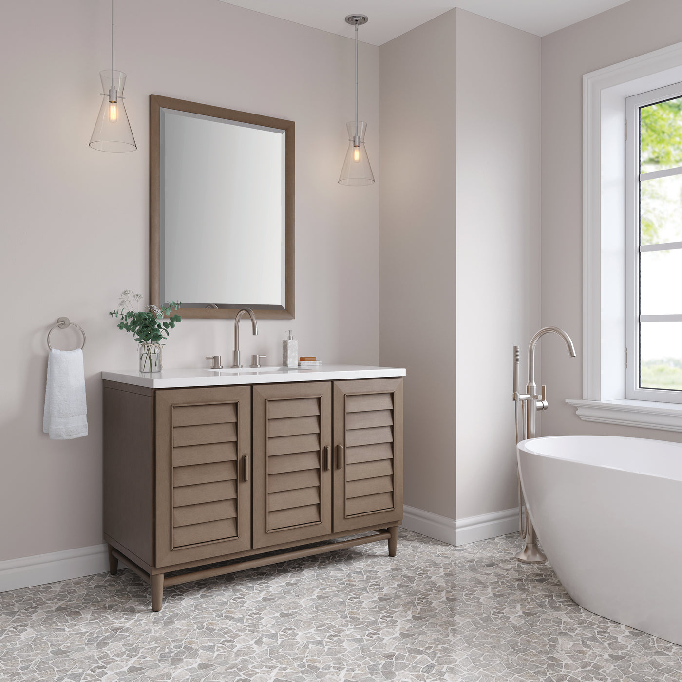 James Martin Portland 48" Single Bathroom Vanity, Whitewashed Walnut, view 29