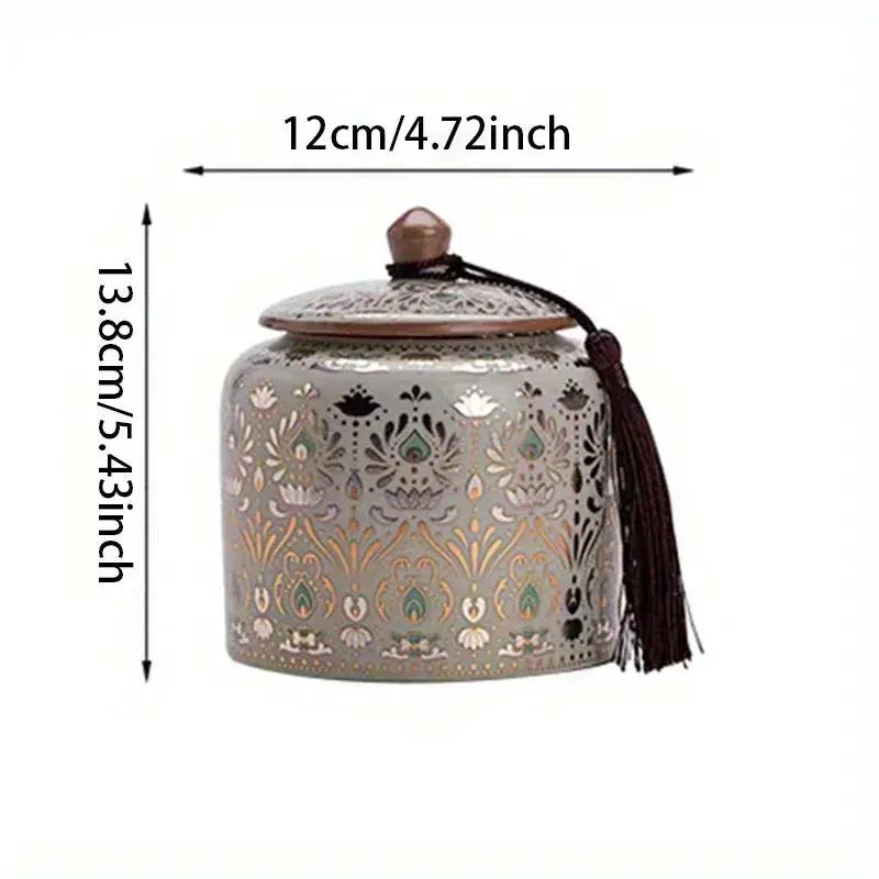 Urn - Decorative Ceramic Golden Silver by House Of Avana