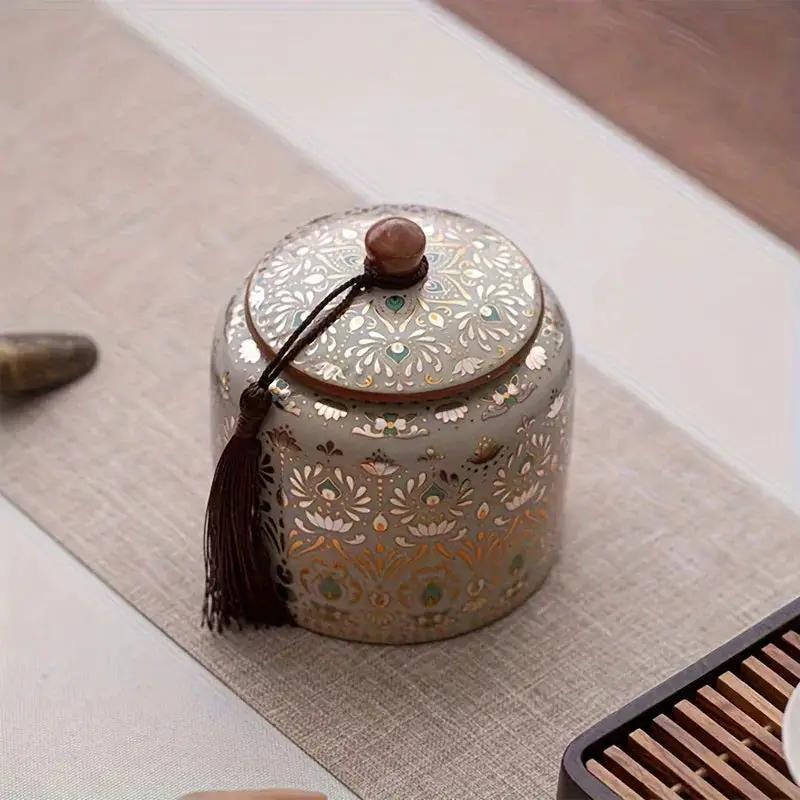 Urn - Decorative Ceramic Golden Silver by House Of Avana