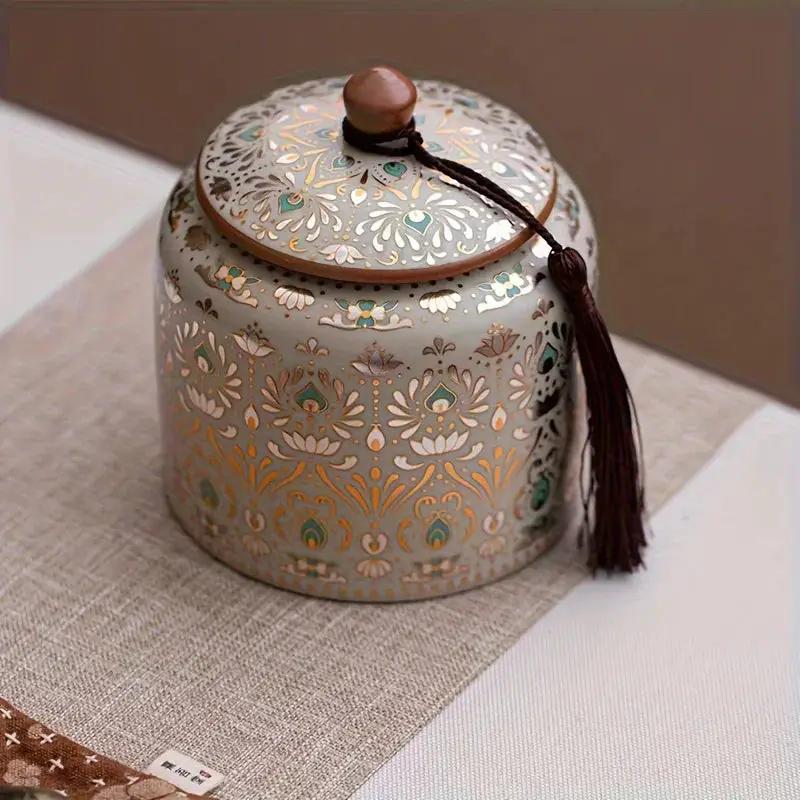 Urn - Decorative Ceramic Golden Silver by House Of Avana