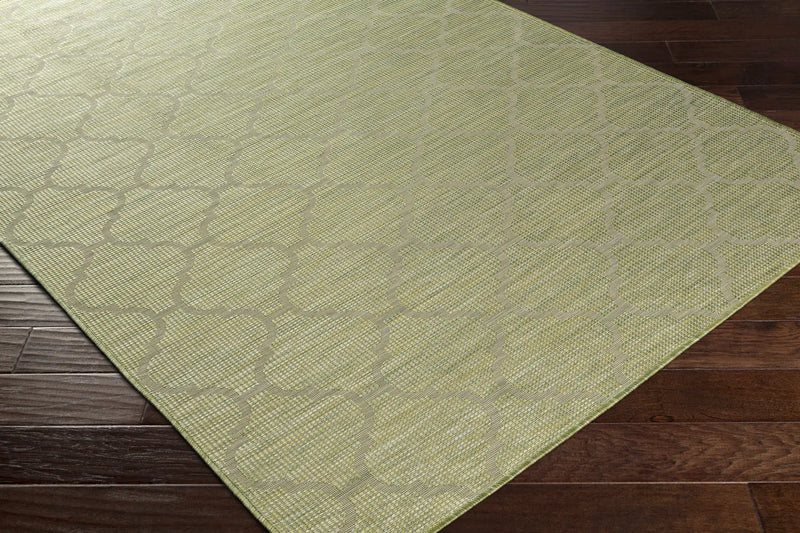 Unique Outdoor Trellis Area Rug, Olive Green - Clearance by Boutique Rugs
