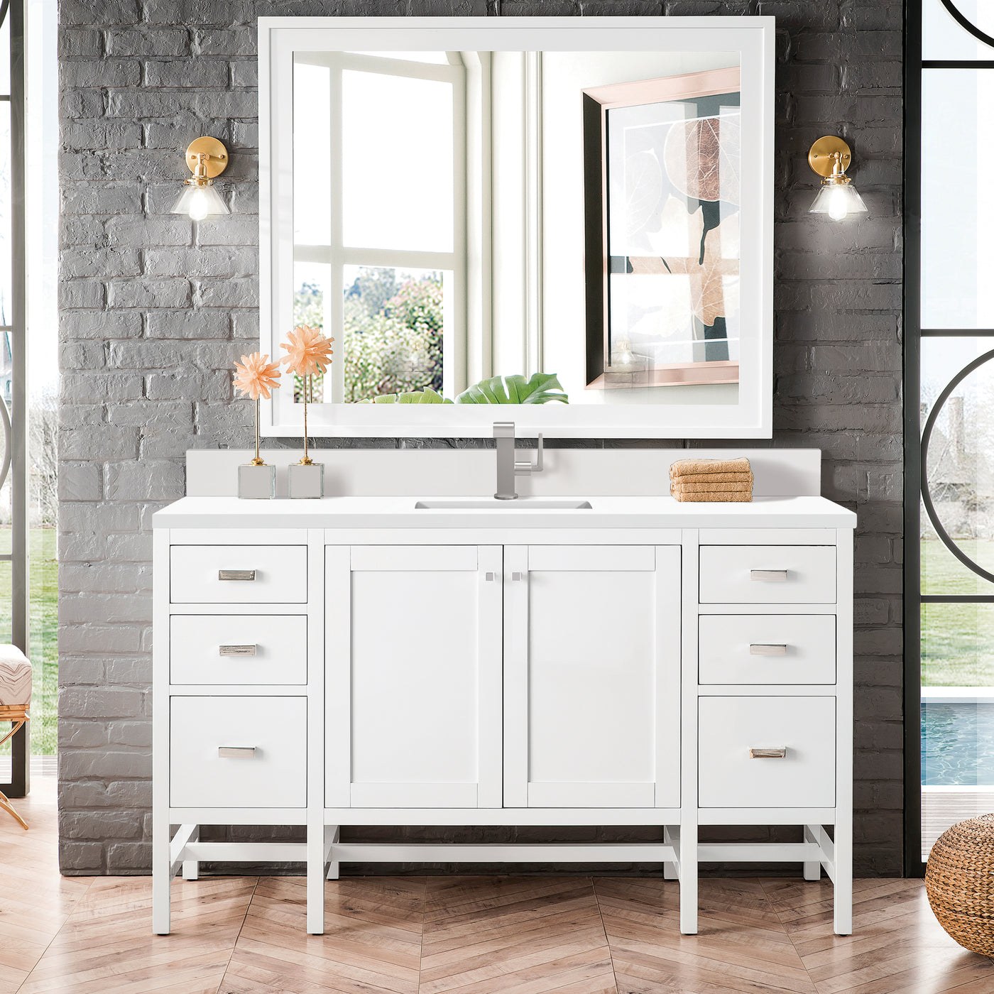 James Martin Addison 60" Single Bathroom Vanity, Glossy White, view 19