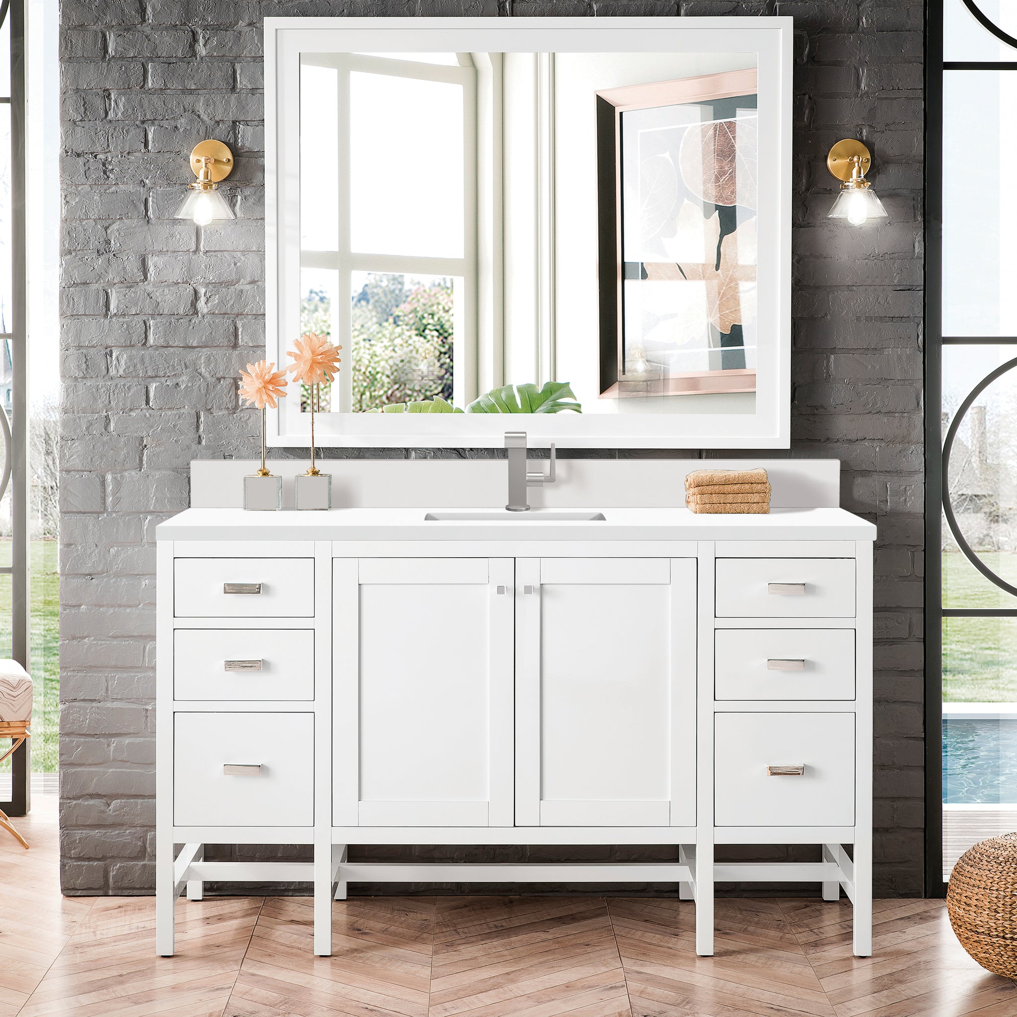 James Martin Addison 60" Single Bathroom Vanity, Glossy White, view 19
