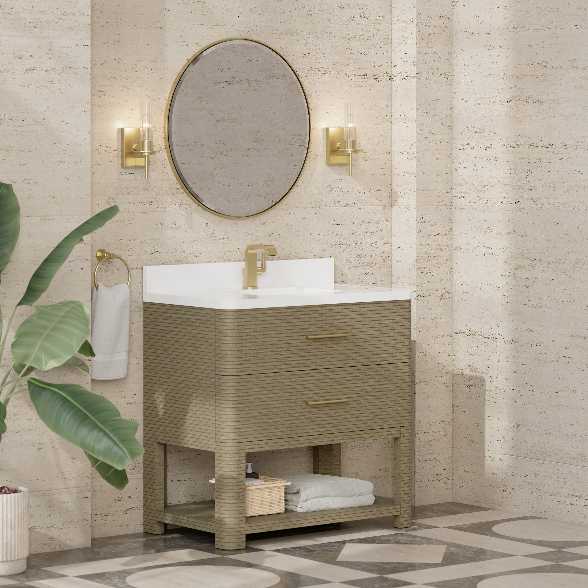 James Martin Lucian 36" Single Bathroom Vanity, Pebble Oak, view 21