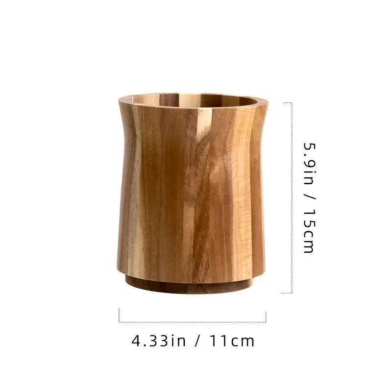 Utensil Holder - Multiple Compartments Acacia Wood by House Of Avana
