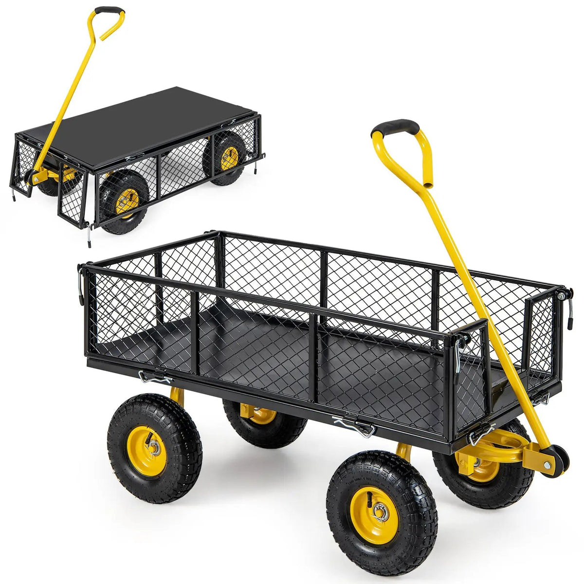 Utility Garden Wagon with 4 Removable Side Panels and 900/1200 LBS Load Capacity, photo 3 of 9