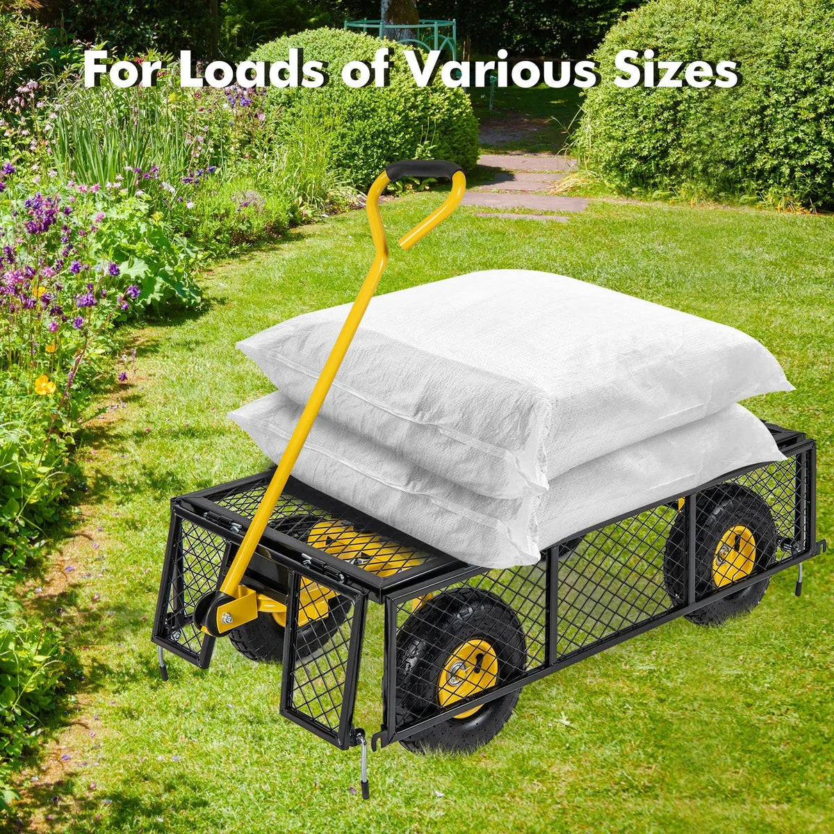 Utility Garden Wagon with 4 Removable Side Panels and 900/1200 LBS Load Capacity, photo 2 of 9