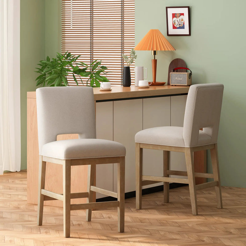 27 Inch Counter Stools, Set of 2, Fabric by HouseOfZazla